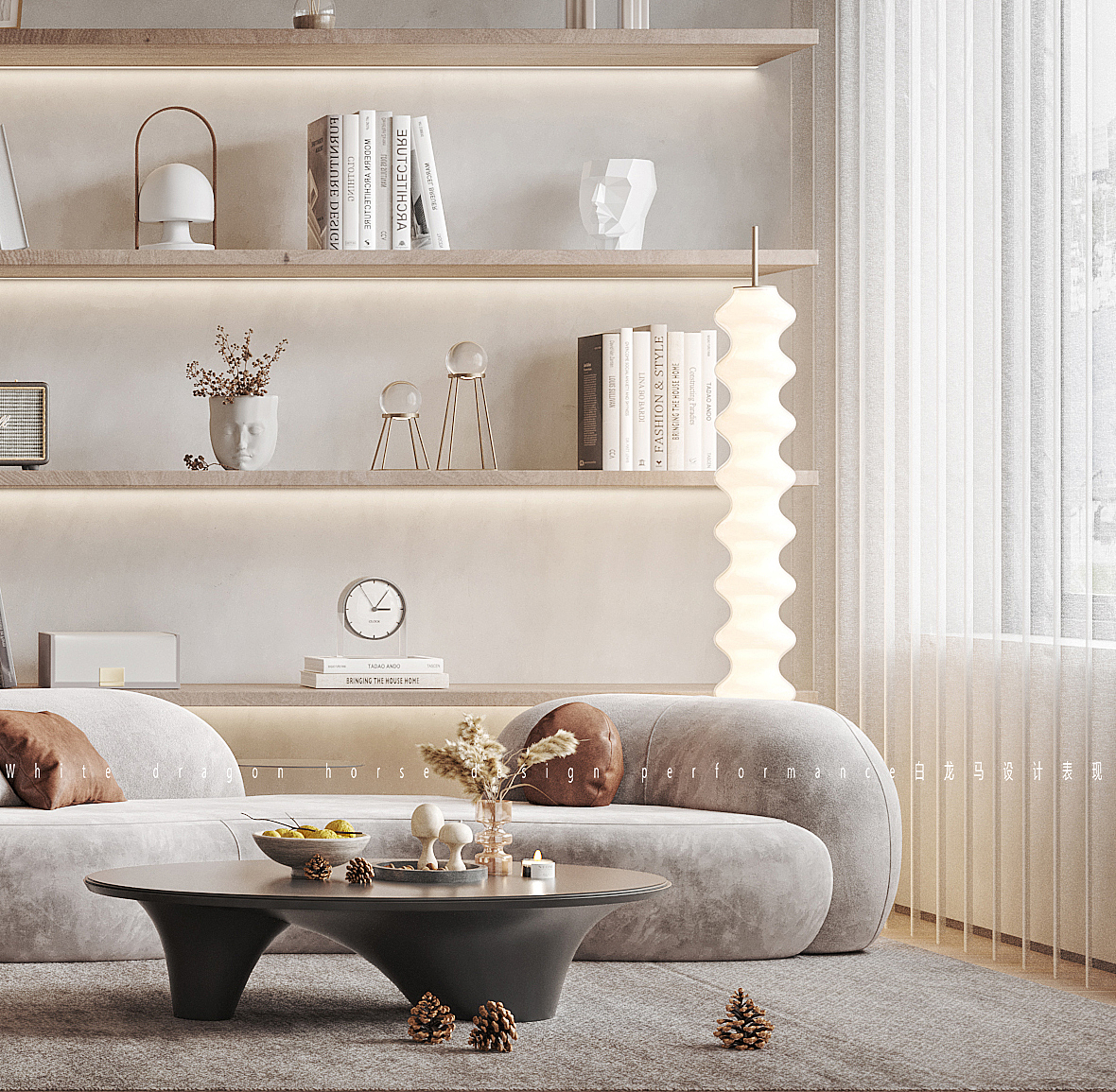 现代极简—白龙马效果图