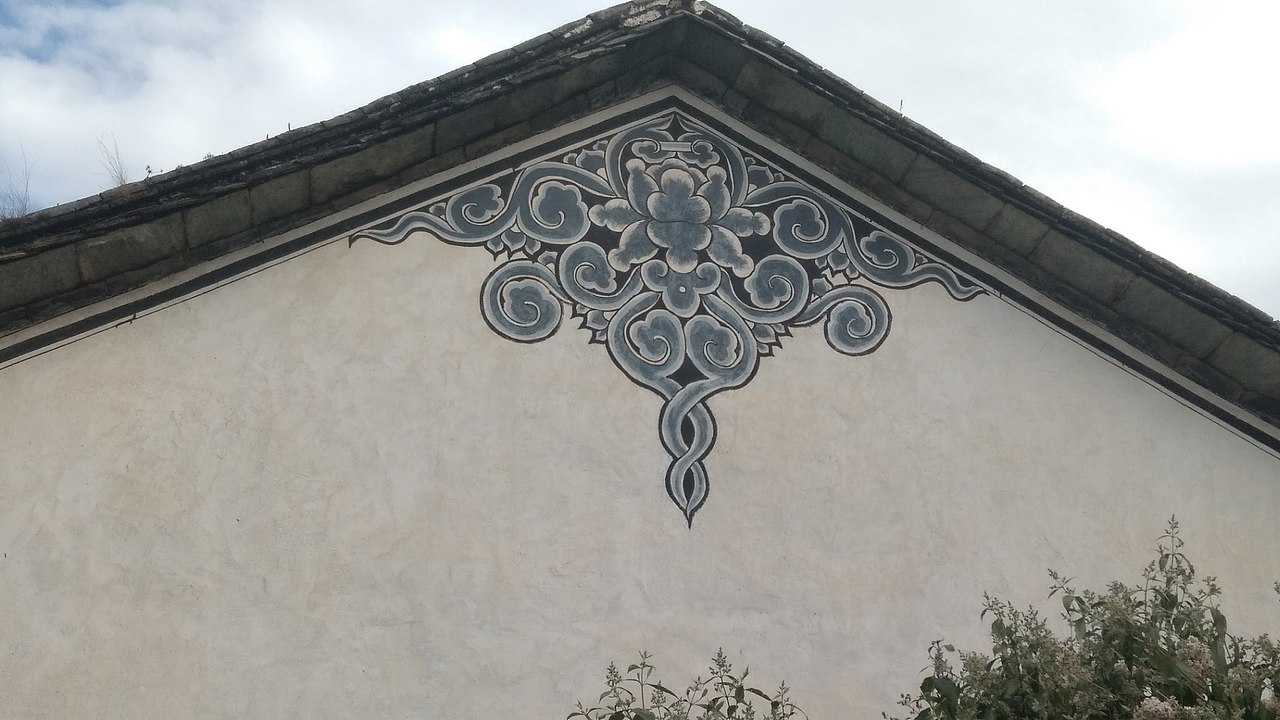 白族民居云南白族文化墙体彩绘壁画墙绘白族民居彩绘