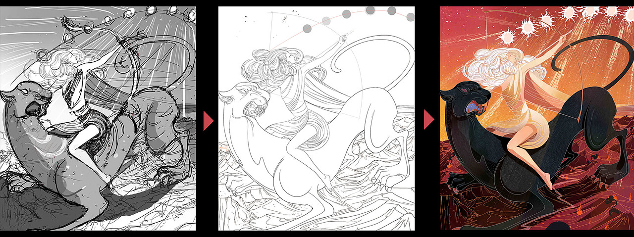 射日（图ZMTU1OTEyNDU2） - 商业插画 - 站酷设计师费飞原创素材 - 站酷ZCOOL