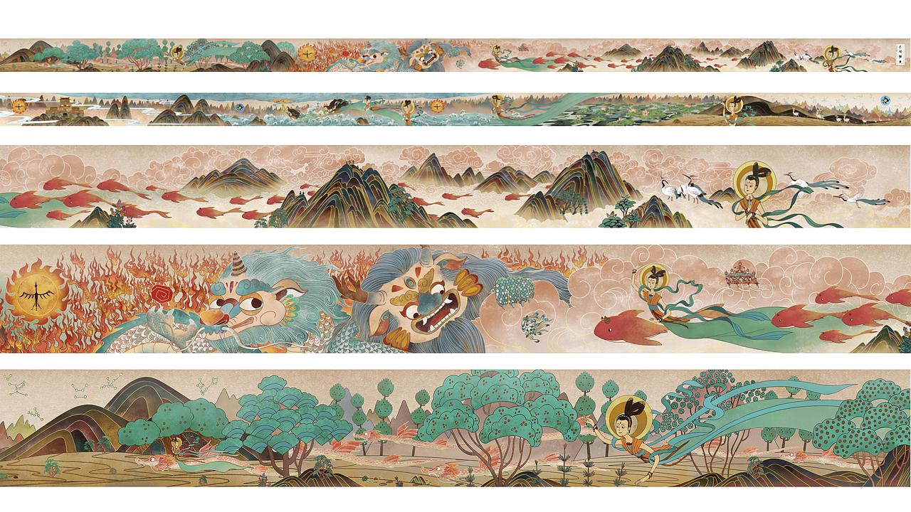 女娃补天26米长图（图ZMjIwMTk4NzQ4） - 商业插画 - 站酷设计师LeoKong大儿童原创素材 - 站酷ZCOOL