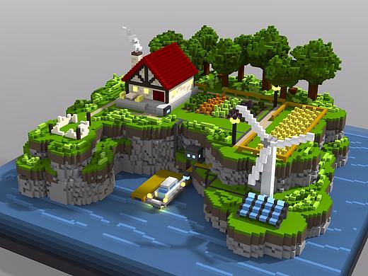 像素建模-海岛（个人主页-ZNDc1OTQ0ODA=） - 场景 - 站酷设计师放克吉太原创素材 - 站酷ZCOOL