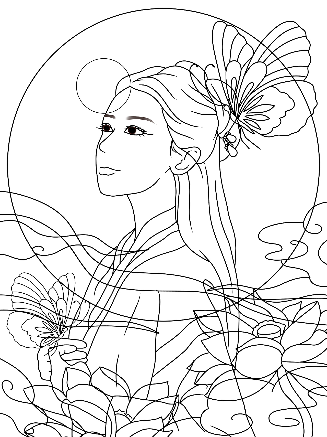 国潮风古风美女插画