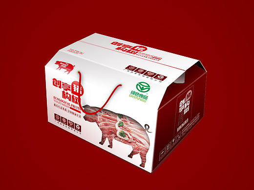 猪肉产品包装效果图