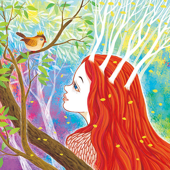 森林公主系列插画 加一绘画步骤分解