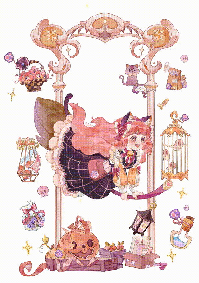 万圣节—《黑猫小姐》（图ZMjc1MTA0MDky） - 商业插画 - 站酷设计师花椒妖怪原创素材 - 站酷ZCOOL