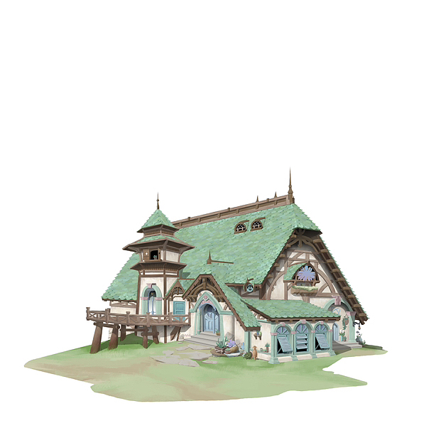 欧式瓦顶建筑设计,场景单体建筑设计