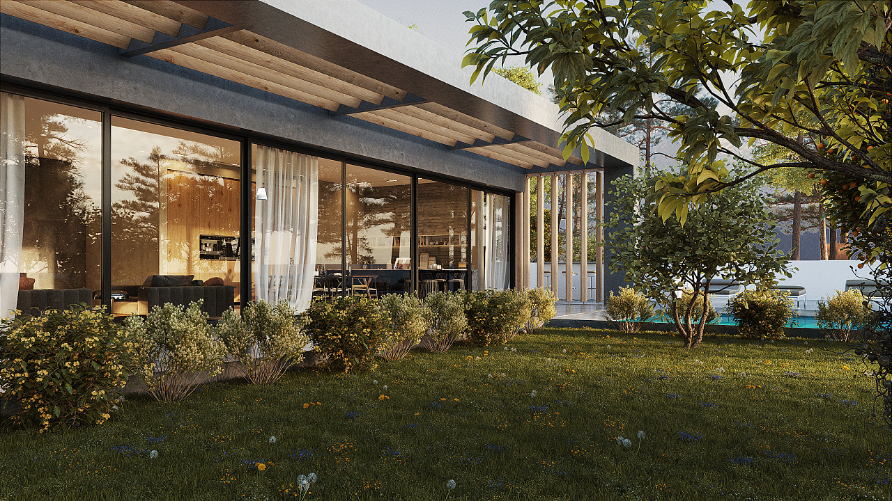 平层别墅设计 c4d效果图与实景的对比|空间|建筑设计|东方设计侯光锋