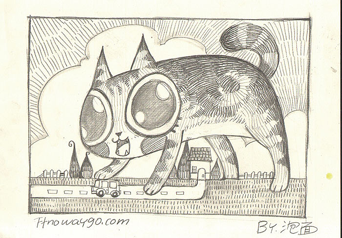 身边的猫咪,一套铅笔涂鸦，希望大家喜欢（图ZMTIwMzE3ODg=） - 创作习作 - 站酷设计师还是一碗泡面原创素材 - 站酷ZCOOL