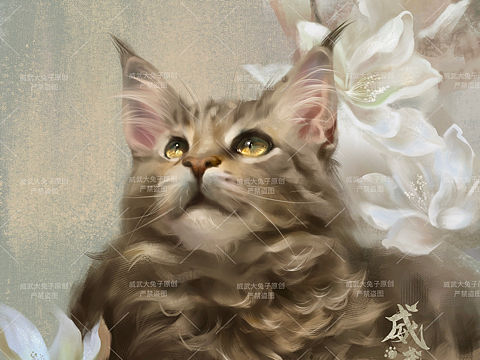 我从画里扣出了一只猫