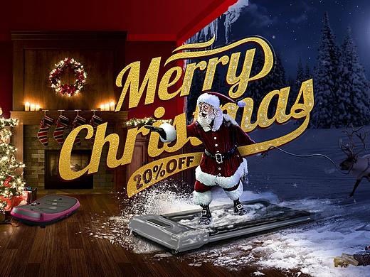 跑步機(jī)圣誕節(jié)海報（個人主頁-ZMzE2OTg0OTY=） - 海報 - 站酷設(shè)計師ManGo_666原創(chuàng)素材 - 站酷ZCOOL