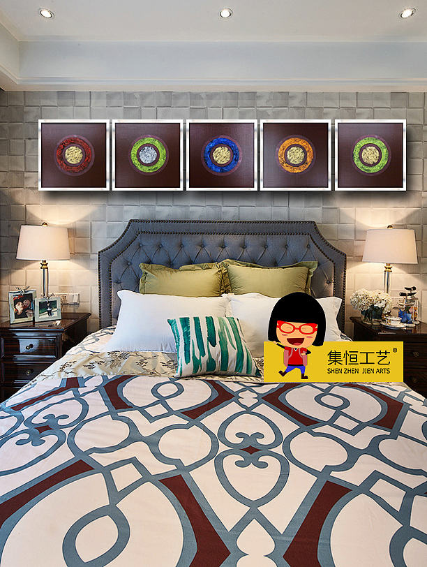 实物画；装饰画、效果图、国画、大堂挂画、饰品、摆件、软装配画、室内设计、整体软装、圆框（图ZNjg2OTE1NTY=） - 实验艺术 - 站酷设计师集恒工艺实物画原创素材 - 站酷ZCOOL