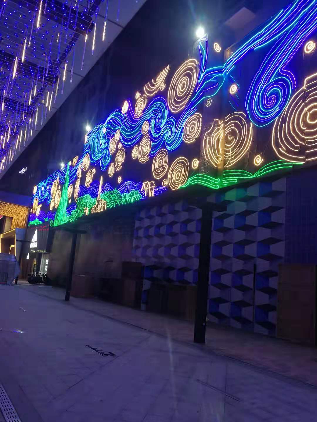 铭星工厂商场户外墙体夜景灯饰画2019美陈主题灯饰画厂