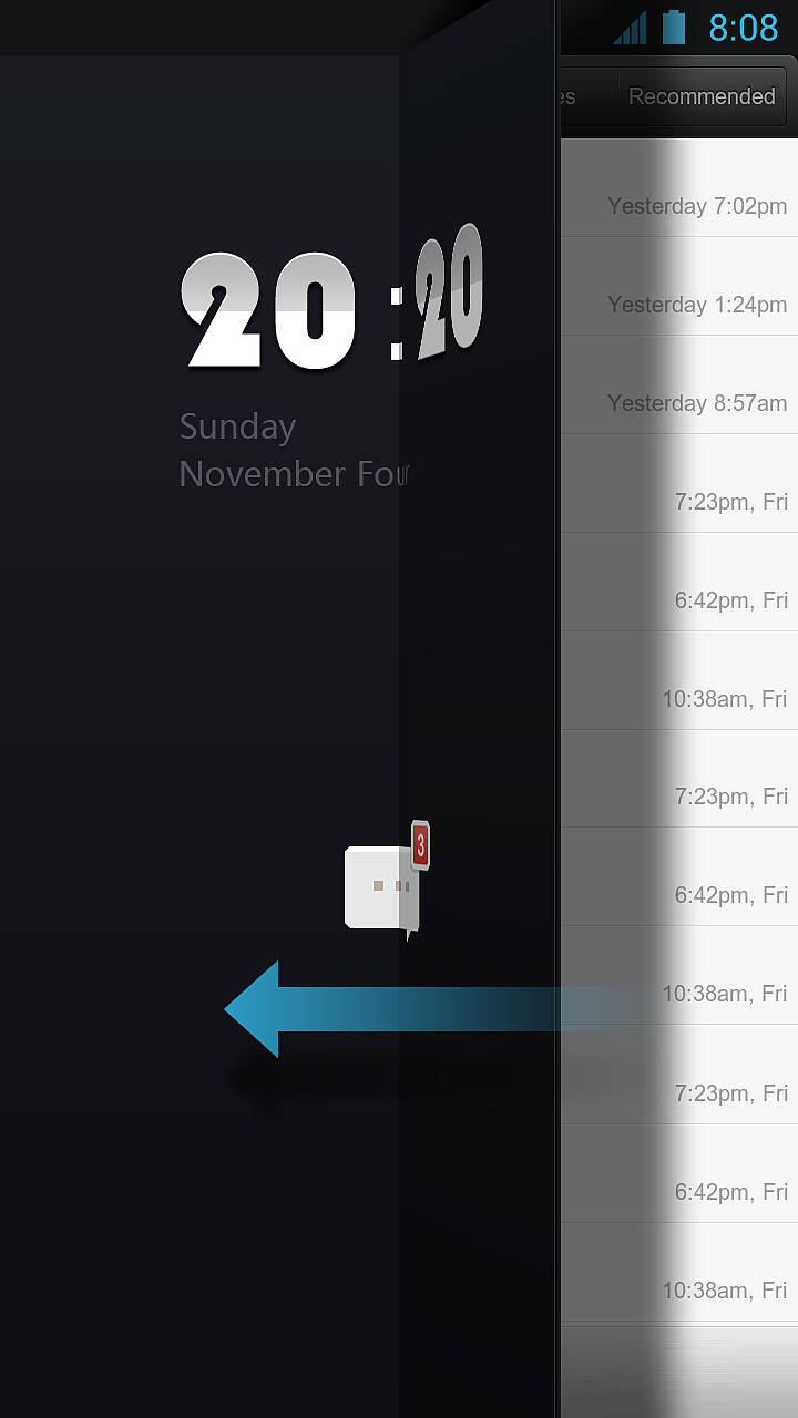 当用户有未读短信或未接电话时，通过上面的四种解锁方式解锁直接进入未读短信或未接电话，当既有未接电话又有未读短信时，两者同时存在是，通过上面的四种解锁方式，首先进入未接电话的页面，因为往往电话的事情比较紧急。