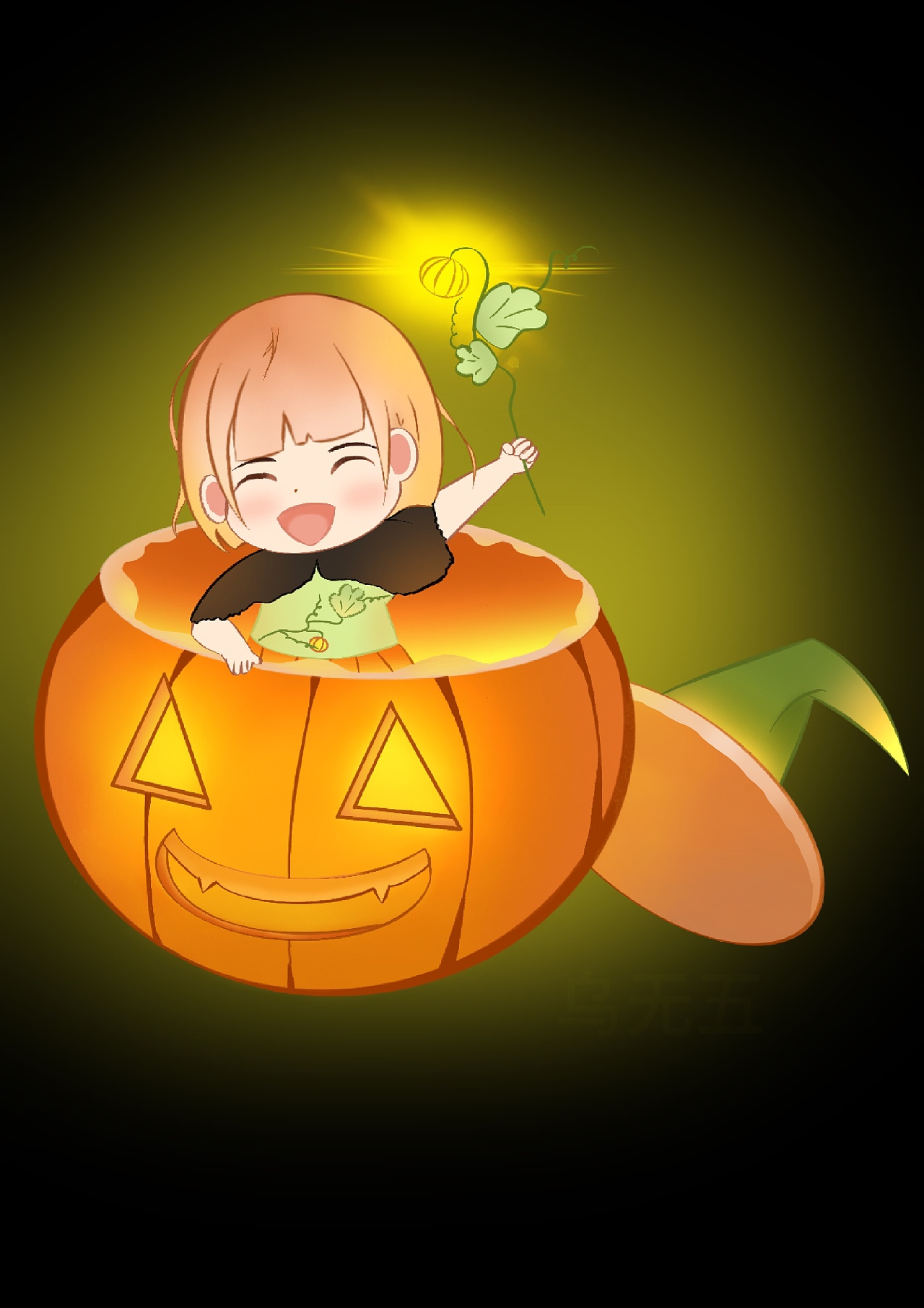 万圣节的南瓜女孩