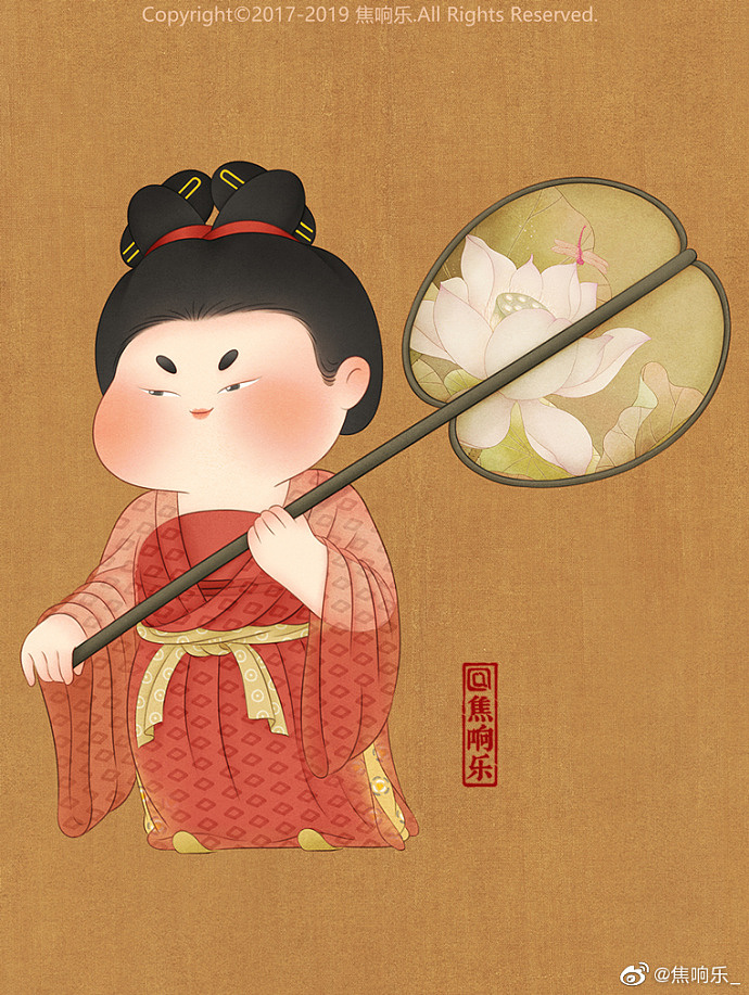 重绘《簪花仕女图》