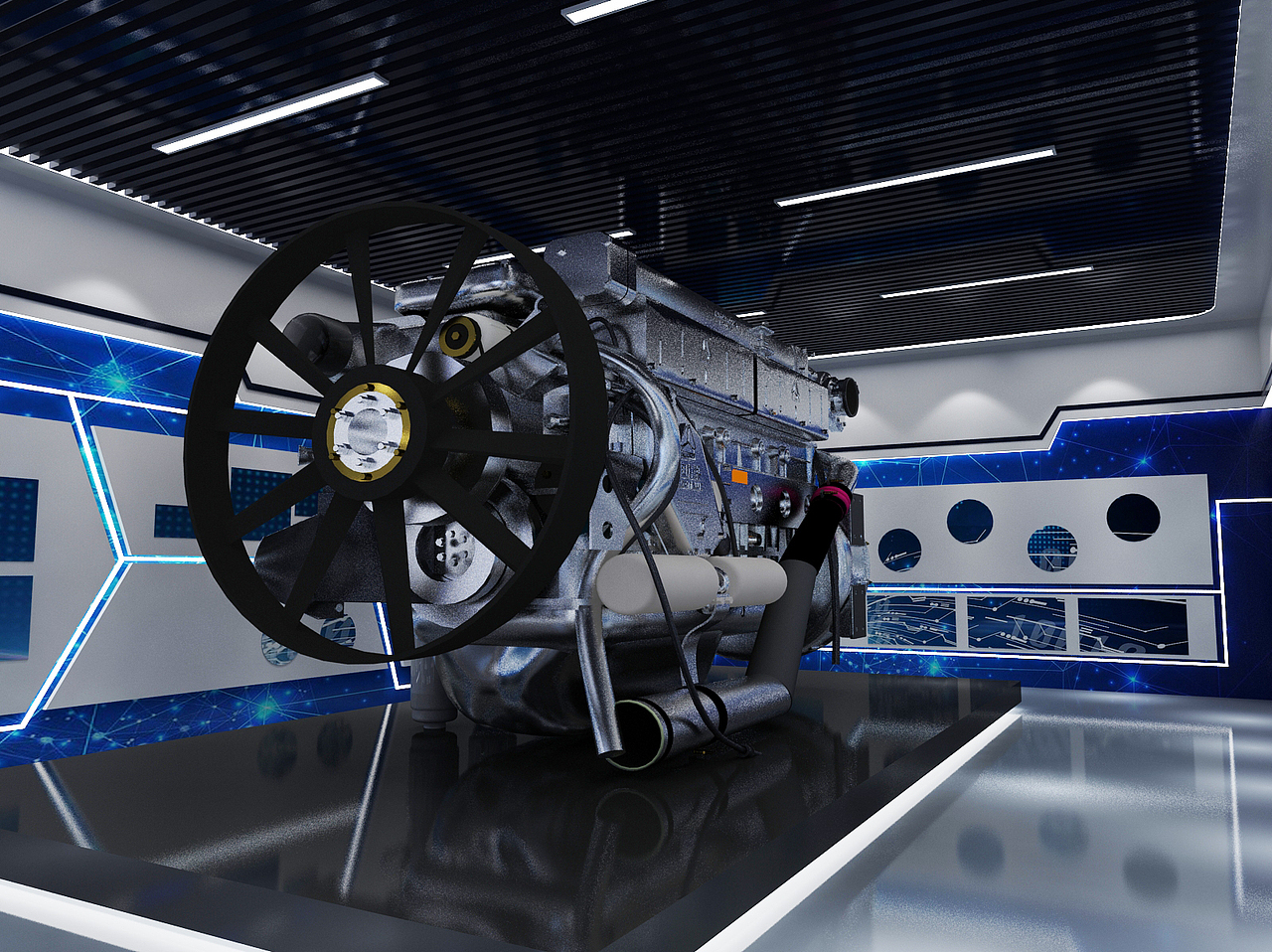 R&T工业科技展厅设计3D效果图（图ZMjEzODAyMjUy） - 场景 - 站酷设计师3D设计师NG男原创素材 - 站酷ZCOOL