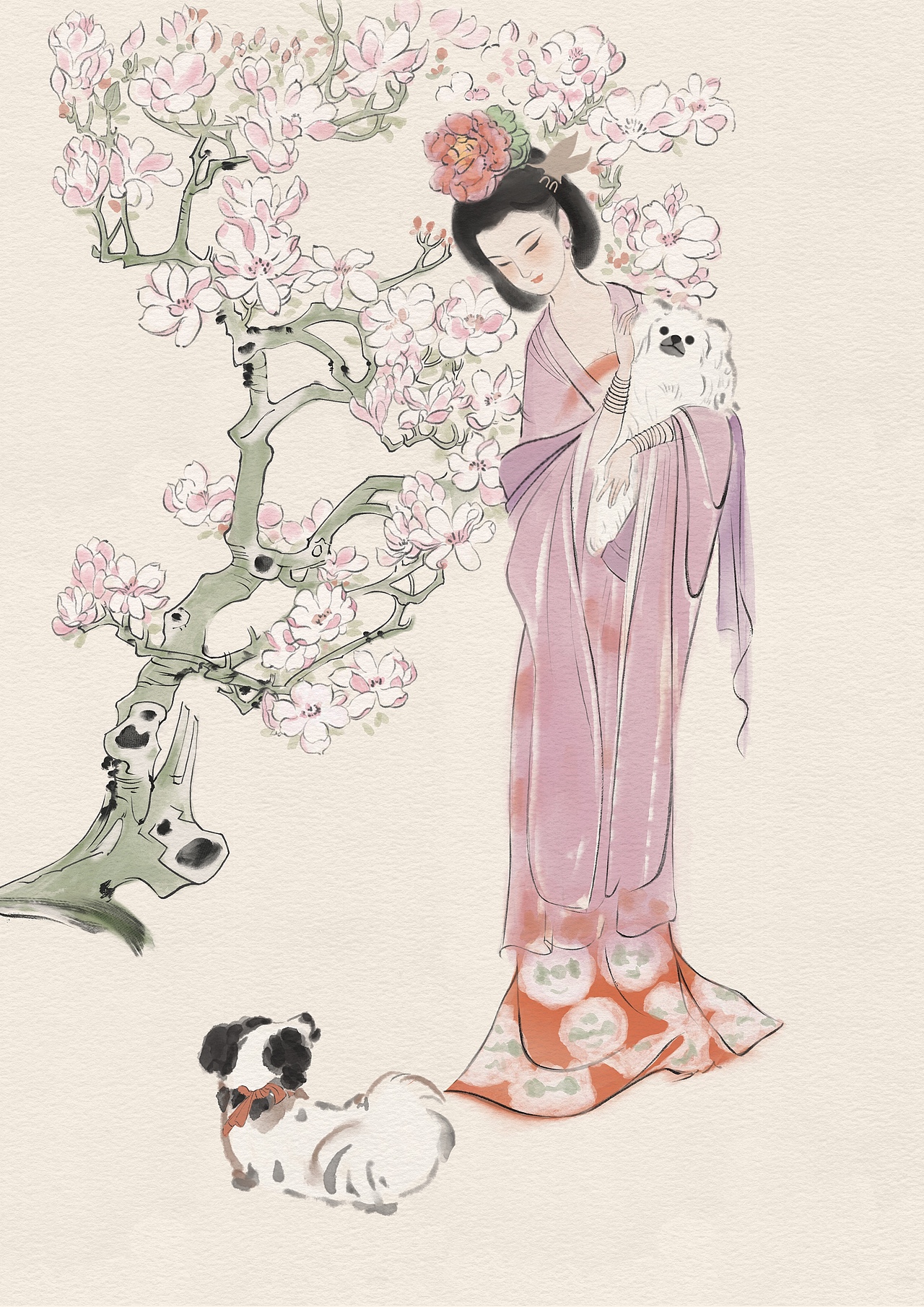 国风水墨仕女图