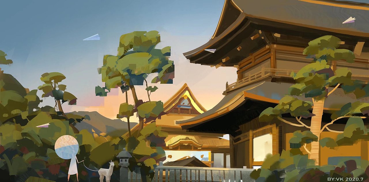 场景原画色彩练习（图ZMjgwMjAzMTMy） - 游戏原画 - 站酷设计师Wkwang原创素材 - 站酷ZCOOL