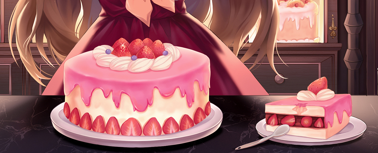 花小楼虚拟偶像 宣传插画（做蛋糕）（图ZMjY5NzI0Mjk2） - 商业插画 - 站酷设计师日历的包包原创素材 - 站酷ZCOOL