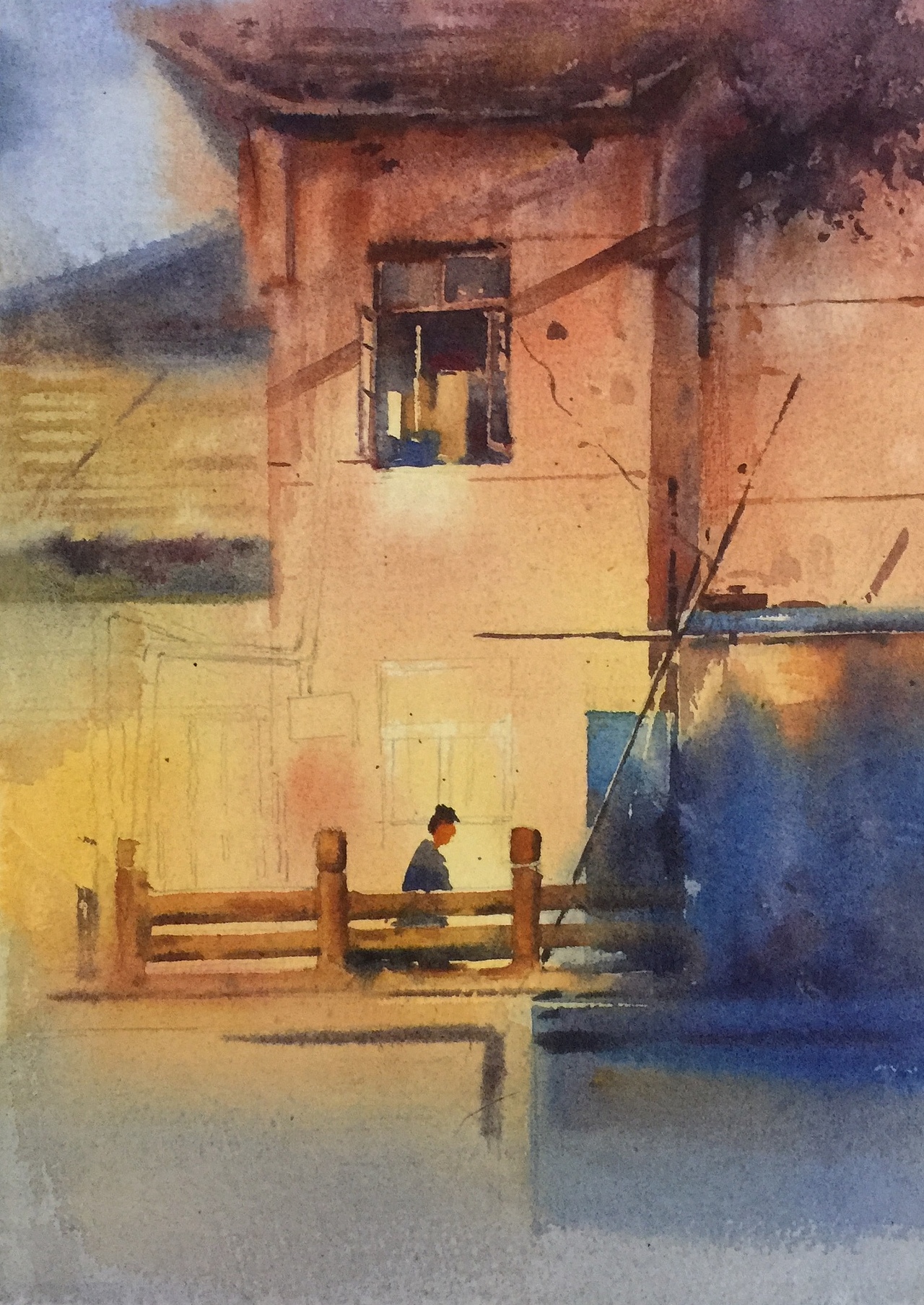 水彩小房子过程分享~