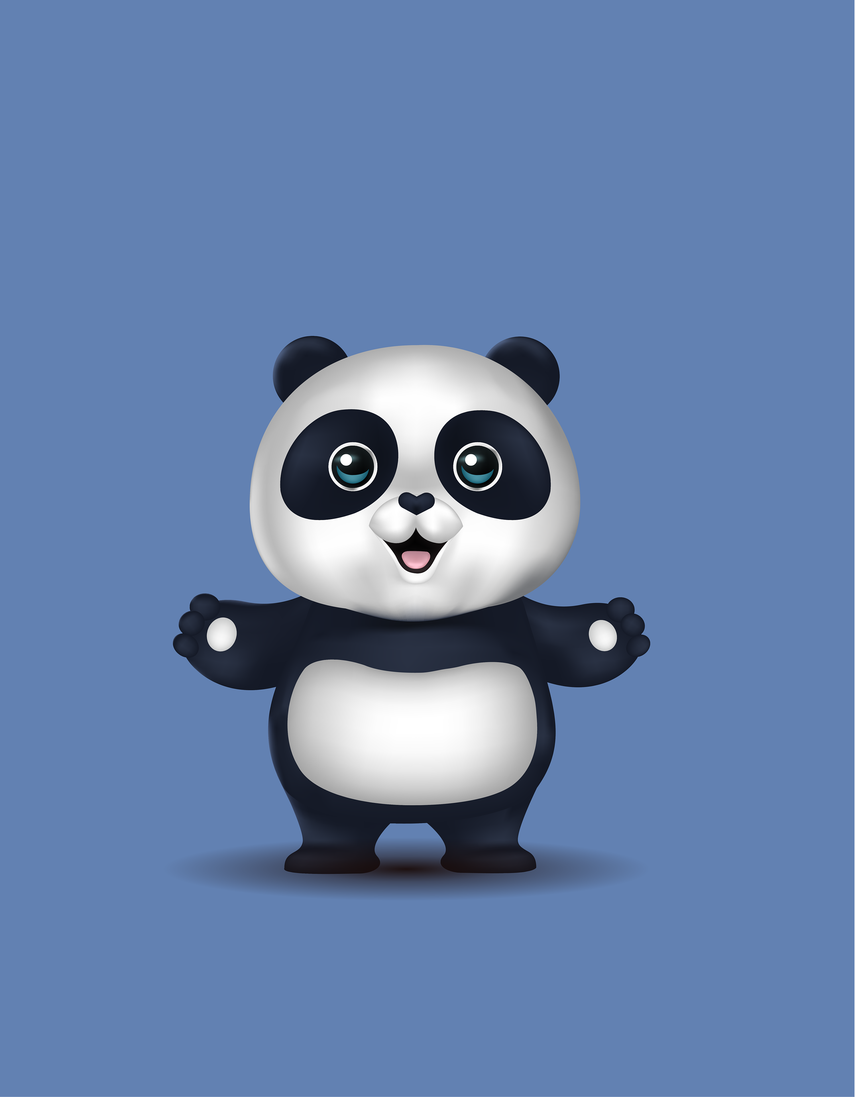 站着的黑白色熊猫图片素材免费下载 - 觅知网