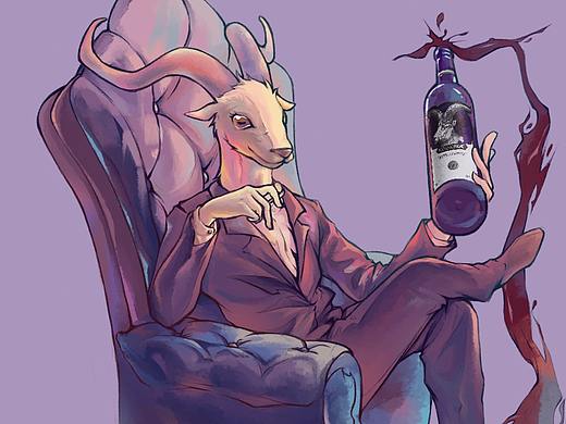 kook酷客红酒插画海报