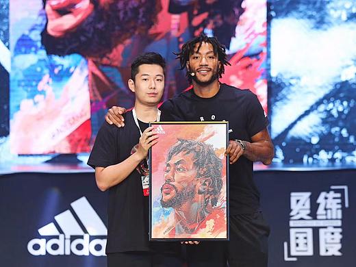 Adidas2018罗斯中国行插画设计，球星卡，NBA篮球美漫