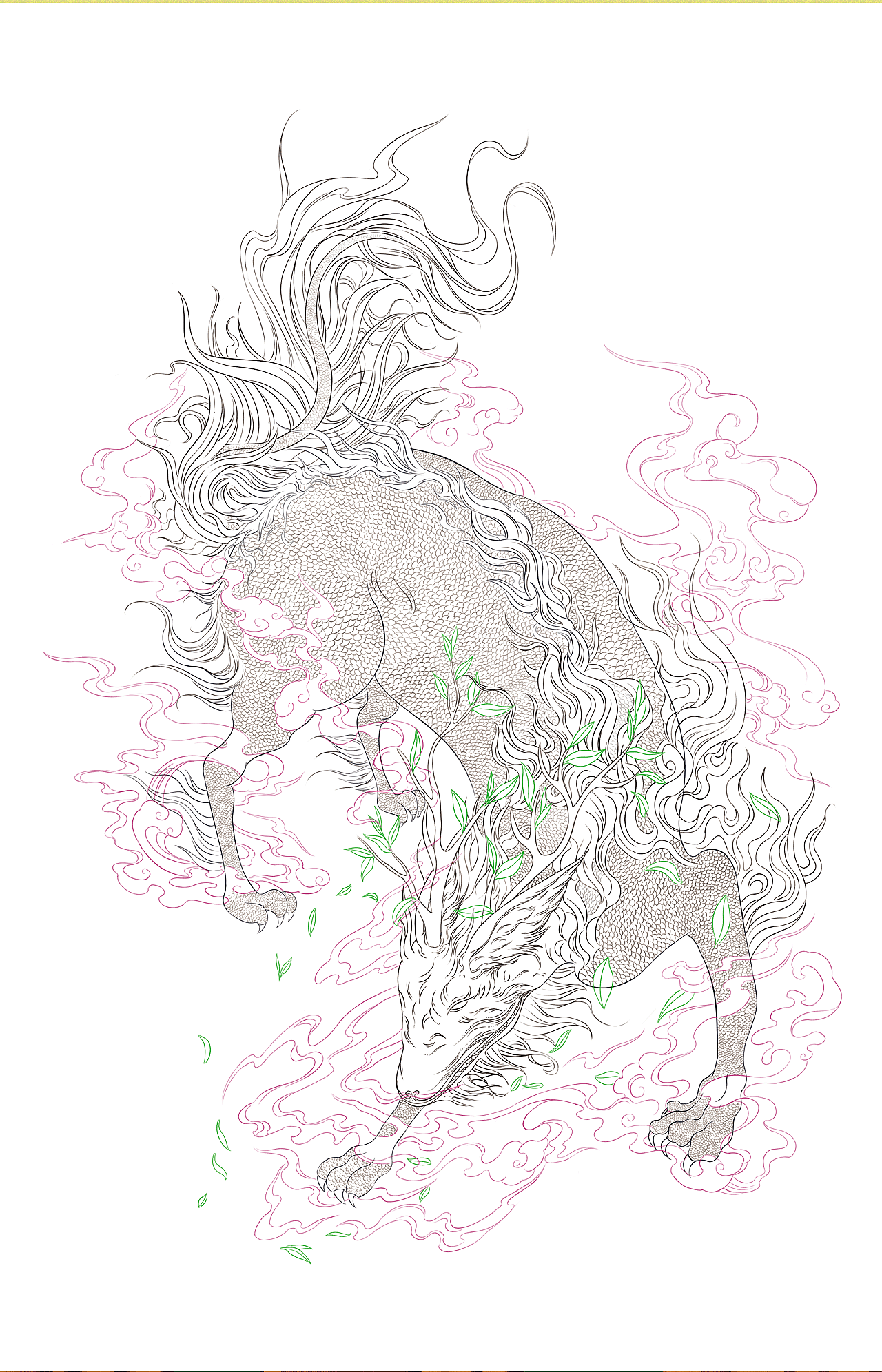 上古神兽 白泽丨茶叶包装插画设计_禹你-站酷zcool