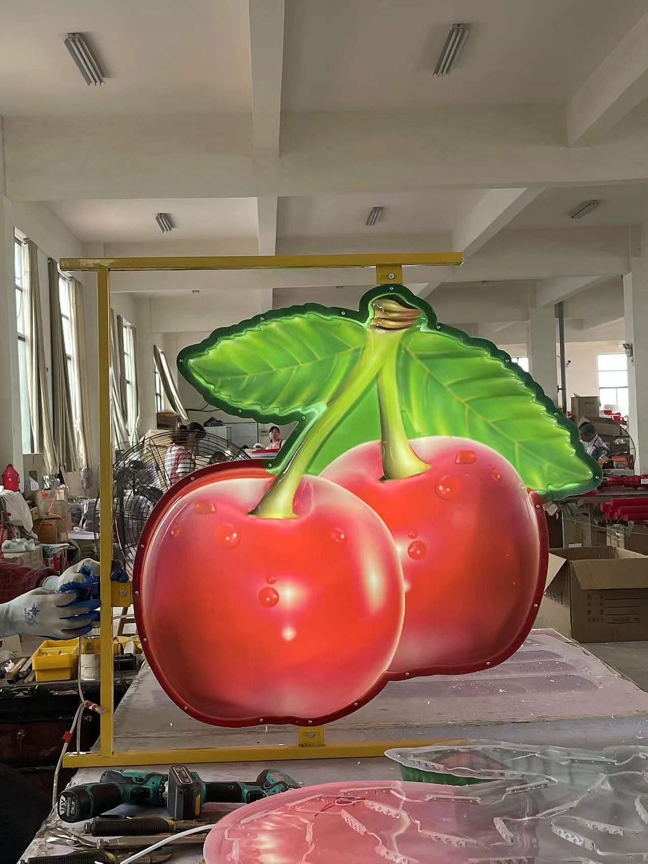 乡村振兴特色产业路灯装饰发光灯箱蔬菜水果樱桃世博