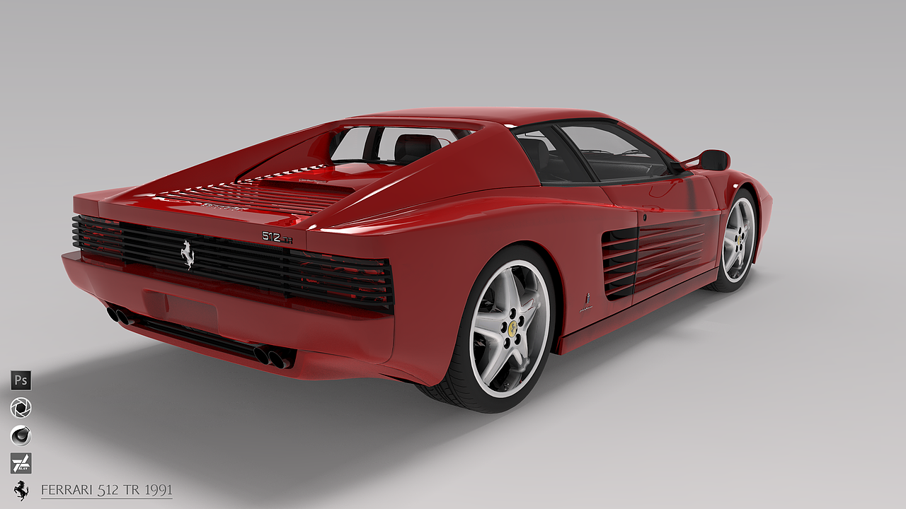 Ferrari 512 TR 1991 渲染