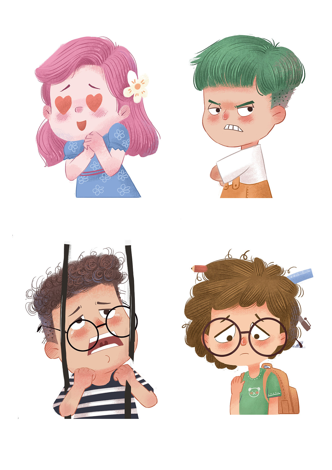 儿插表情|插画|商业插画|卡卡的糖朝_原创作品-站酷zcool