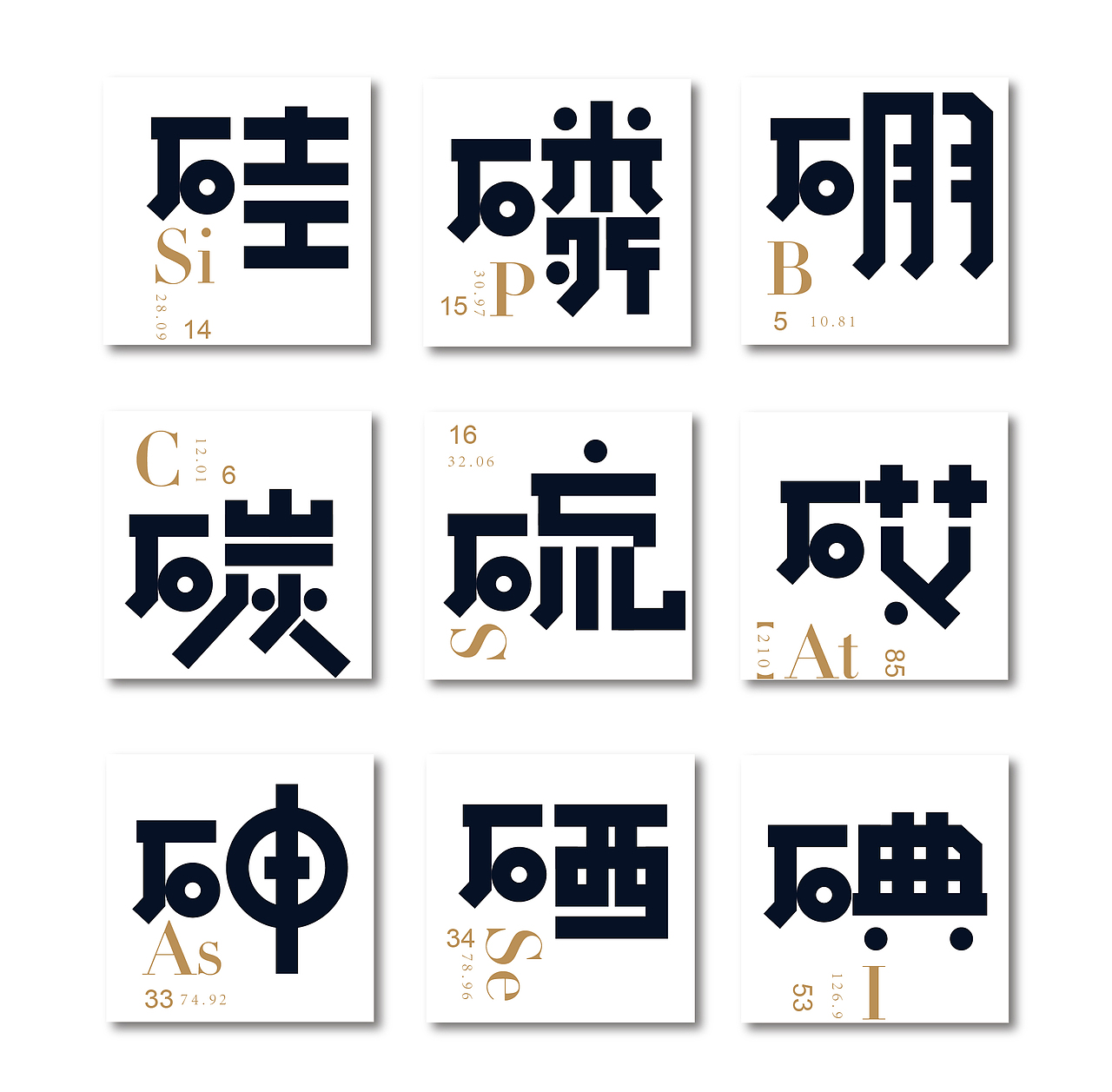 化学元素 创意字体设计