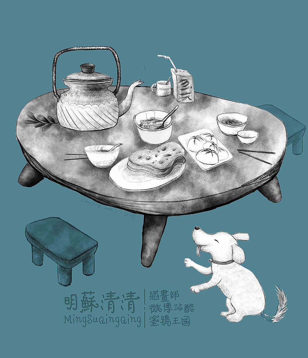 吃饭了——生活小场景儿童插画原创