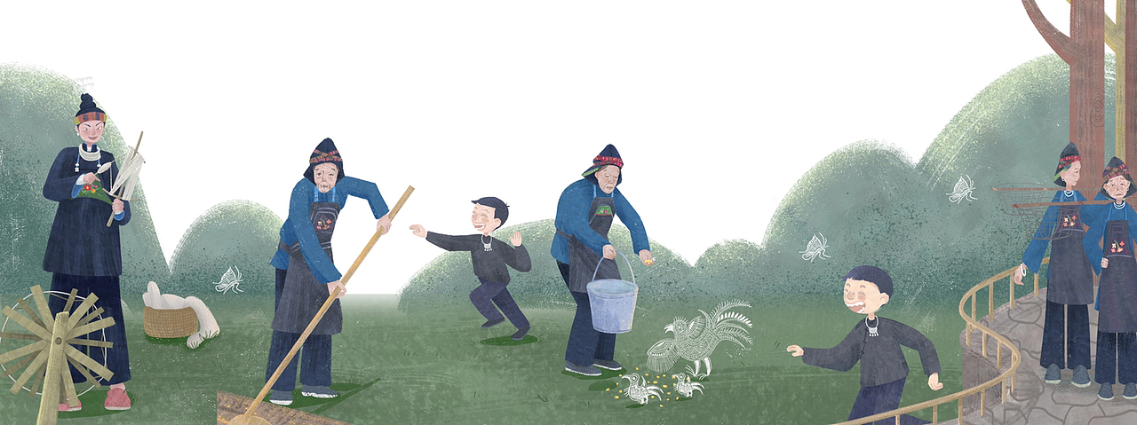 苗家生活图鉴（图ZMzMyNDMwMDgw） - 艺术插画 - 站酷设计师x朽木xiumu原创素材 - 站酷ZCOOL