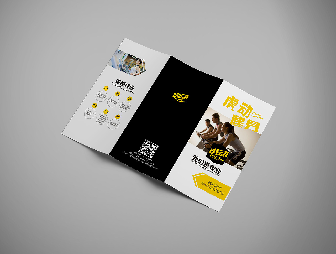 虎动健身三折页