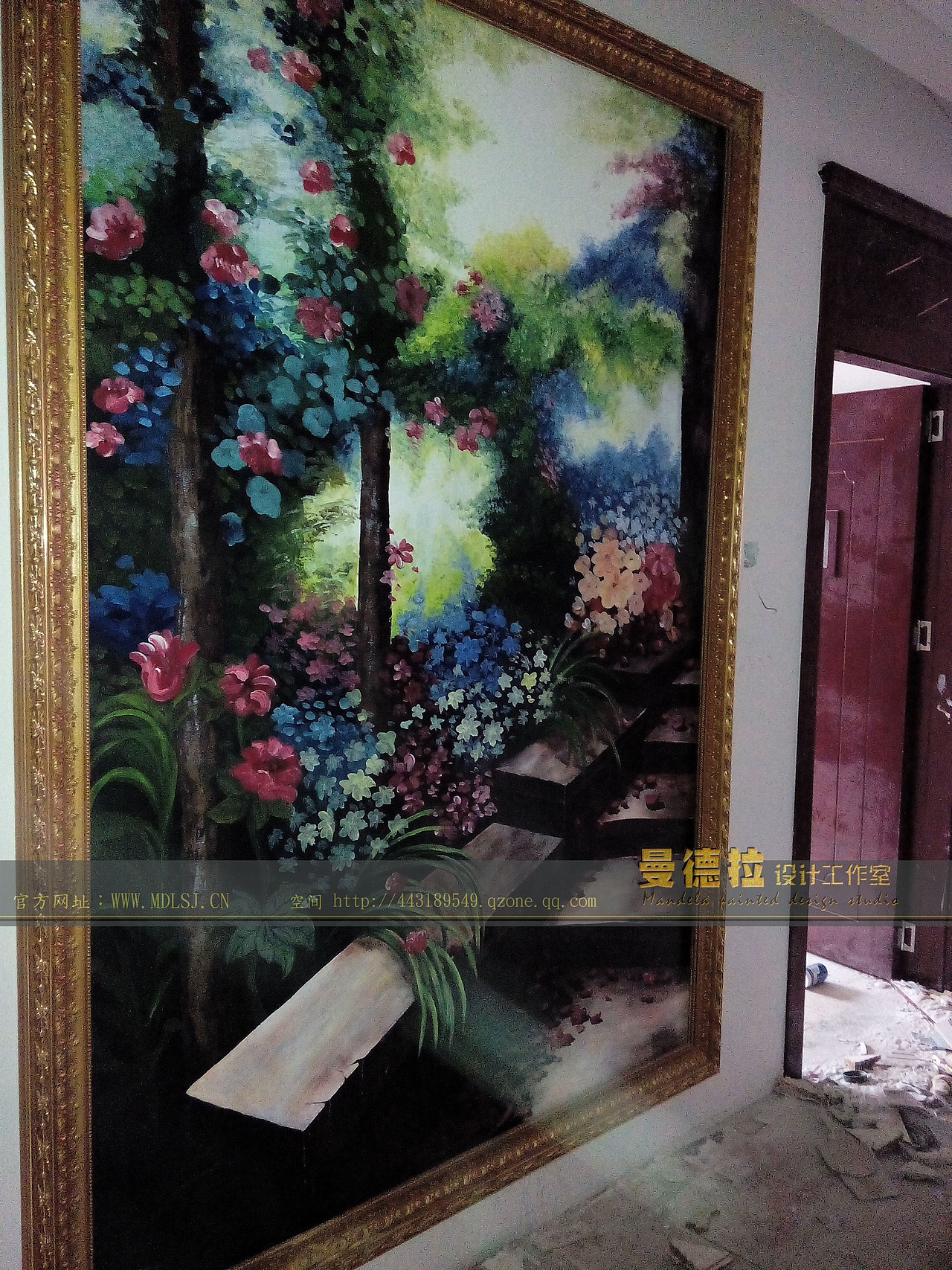 欧式风景地中海风情-墙绘绘画 廊道设计