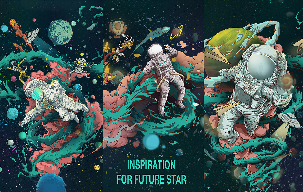 Inspiration for future star活力星青年插画海报设计（图ZOTY1MDcyNzY=） - 商业插画 - 站酷设计师守望者Swangzhe原创素材 - 站酷ZCOOL