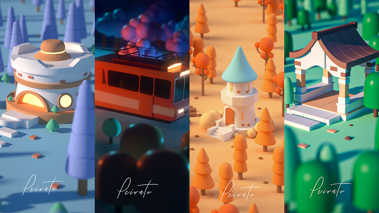 Low Poly风格作品【附教程】（图ZMjI0ODI2MzMy） - 场景 - 站酷设计师Peirato原创素材 - 站酷ZCOOL