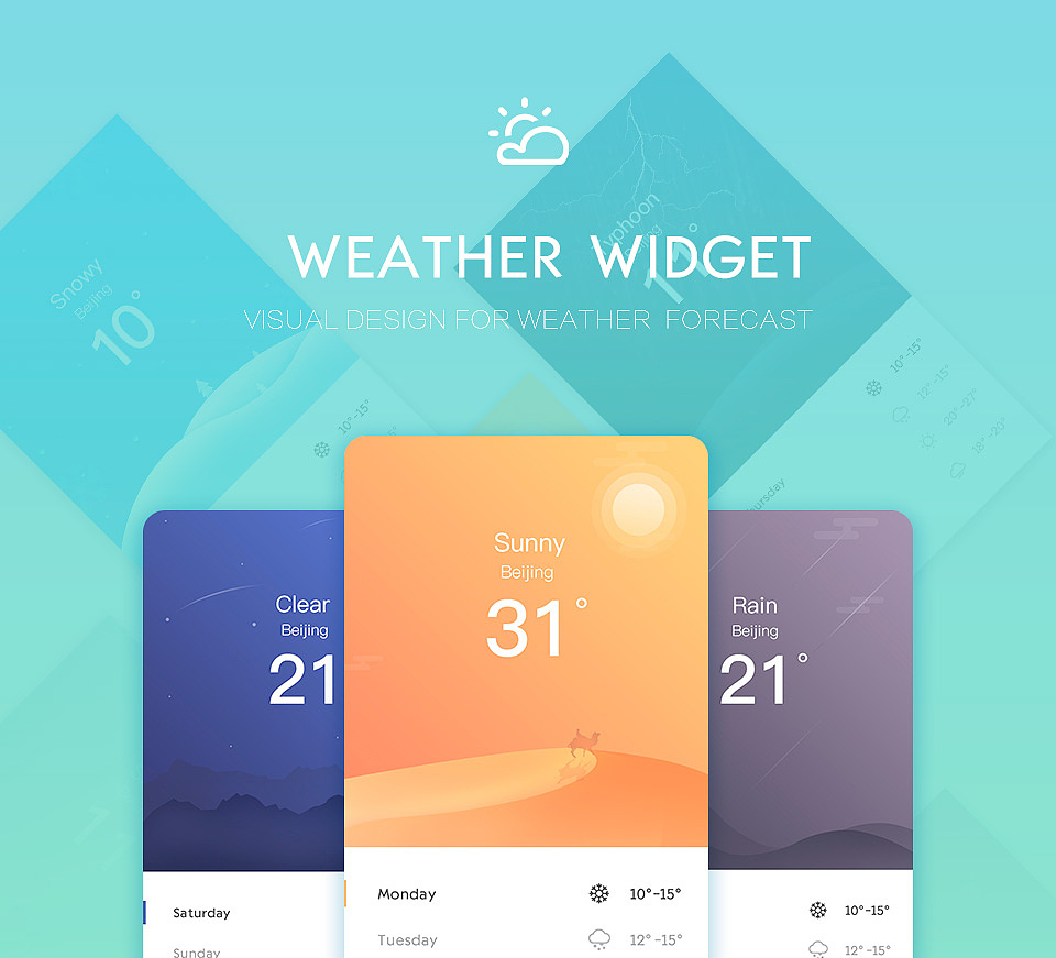 【天气】Weather Widget界面设计（图ZNTk4Mjg2OTI=） - APP界面 - 站酷设计师Cam1994原创素材 - 站酷ZCOOL