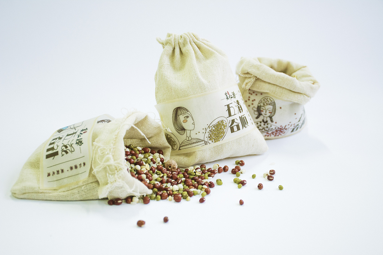 美仁禅五谷杂粮粥天然材料包装结构及装潢设计