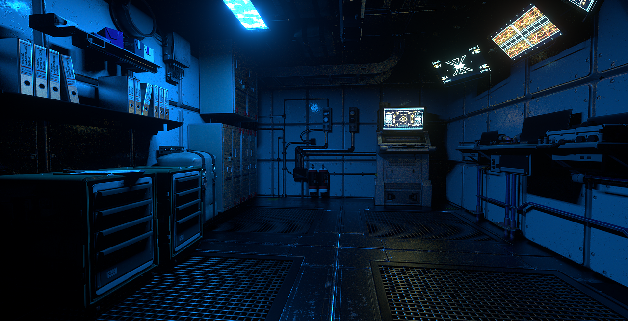 科幻室内场景渲染|三维|场景|寒月葬花魂 - 原创作品 - 站酷 (zcool)