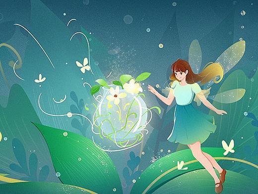 立春节气插画春天绿色(个人主页-ZNTA1NjI5OTY=) - 商业插画 - 站酷设计师有肺无心原创素材 - 站酷ZCOOL