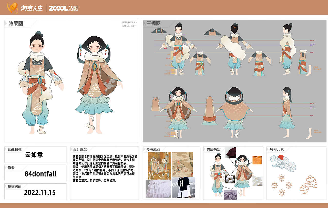 淘宝人生x东方名画 虚拟时装设计大赛 - 云如意