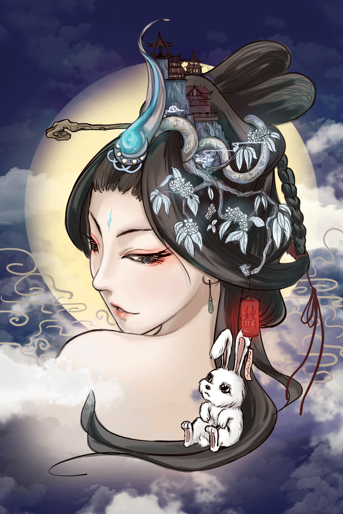 【祝大家中秋节快乐】插画练习，不知道起什么名字