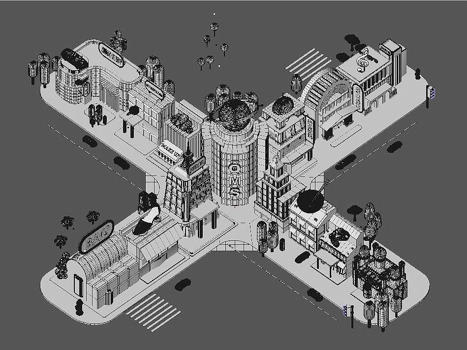 C4D街景场景建模渲染（图ZMTY1MTU0MzA0） - 其他三维 - 站酷设计师青_霉_素原创素材 - 站酷ZCOOL