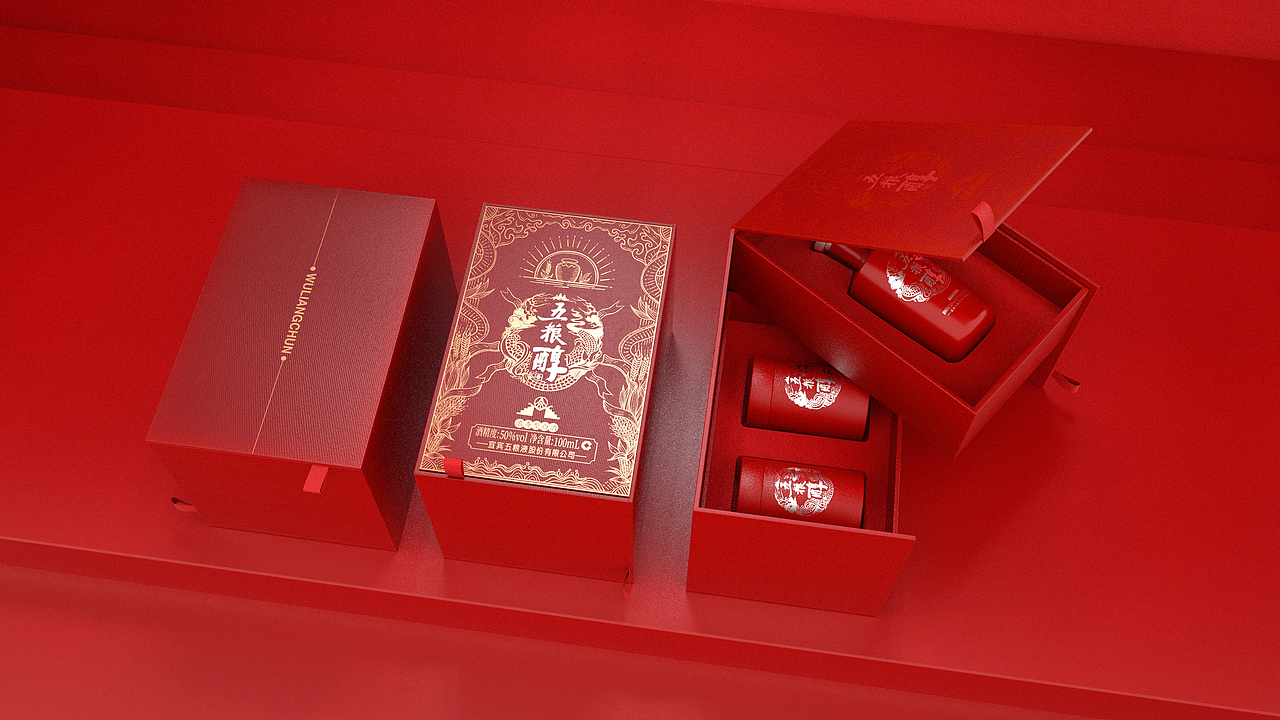 五粮醇酒茶礼盒设计（图ZMjE1NTA2NDQw） - 包装 - 站酷设计师有微设计原创素材 - 站酷ZCOOL
