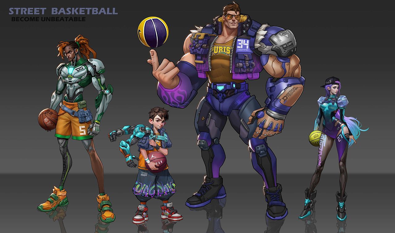 赛博篮球（图ZMzQzNzAxMDY0） - 游戏原画 - 站酷设计师班纳YF原创素材 - 站酷ZCOOL