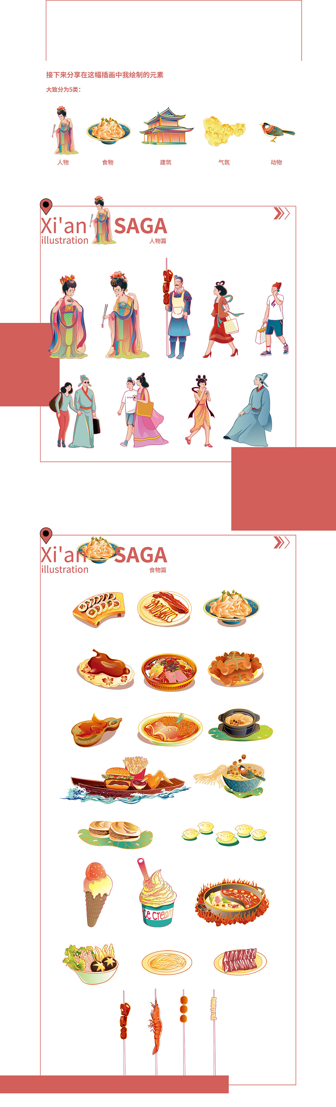 西安赛格国际购物中心插画设计