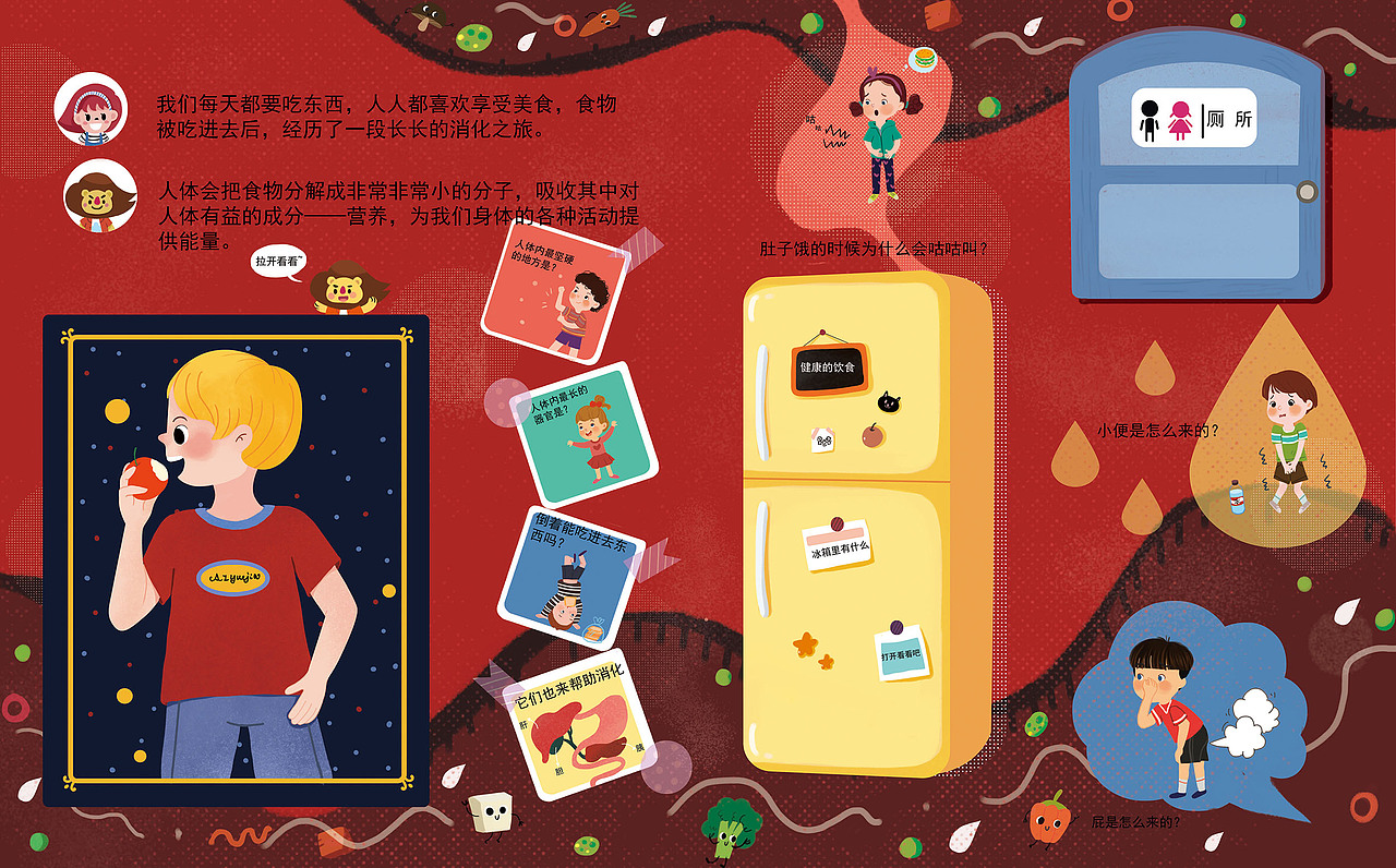 少儿科普书------小身体-已出版（图ZMjgxNjA0MzY4） - 儿童插画 - 站酷设计师奔跑安妮原创素材 - 站酷ZCOOL