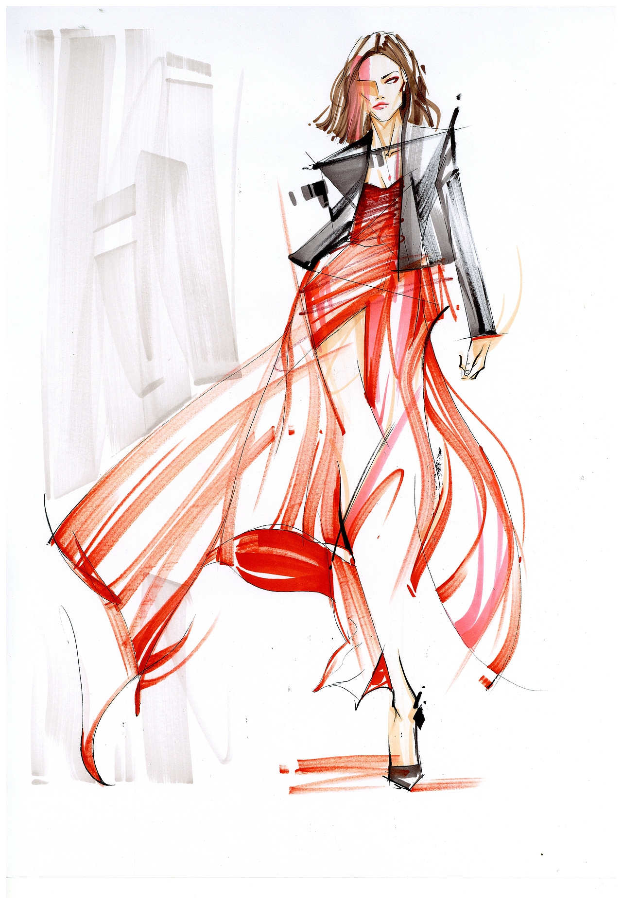 近期的一些时装画